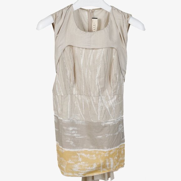 Marni Beige Ochre Yellow Print Tie-Back Blouse - Picture 1 of 11